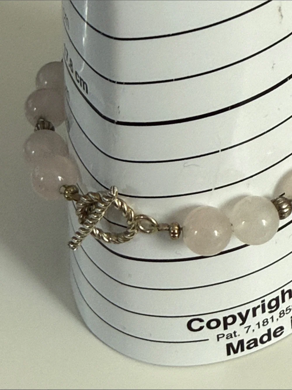 Rose Quartz Beaded Bracelet - Elegant Pink Women's Jewelry untested metal
